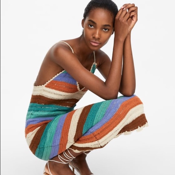 zara striped crochet dress